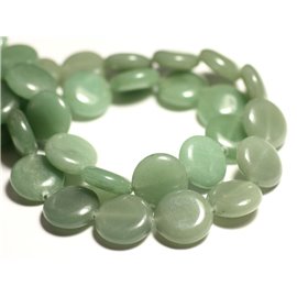 2pc - Stone Beads - Green Aventurine Palets 16mm - 8741140015548 