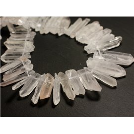 4pc - Stone Beads - Raw Quartz Crystal Points 15-43mm - 8741140015579 