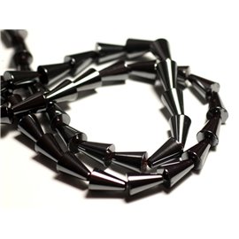 10pc - Cuentas de piedra - Triángulos de conos hematitas 12x8mm - 8741140015593