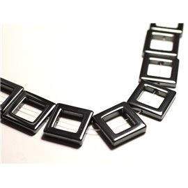 4pc - Stone Beads - Hematite Square frame bordi 25mm - 8741140015609 