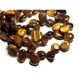 10pc - Stone Beads - Tiger Eye Chips Rocailles 8-14mm - 8741140016293 