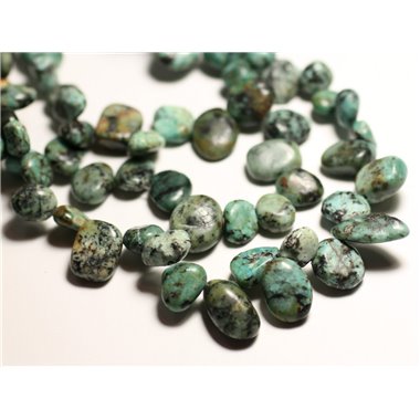 10pc - Perles de Pierre - Turquoise Afrique Chips Rocailles 8-15mm - 8741140016354 