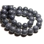 10pc - Perles de Pierre - Jade Boules 10mm Gris Anthracite -  8741140016118 