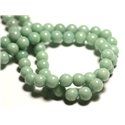 10pc - Perles de Pierre - Jade Boules 8mm Vert clair Amande Pastel - 8741140016101 