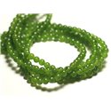 40pc - Perles de Pierre - Jade Boules 4mm Vert Olive -  8741140016026 