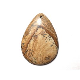 N24 - Semi precious stone pendant - Landscape Jasper Beige Drop 52mm - 8741140015395 