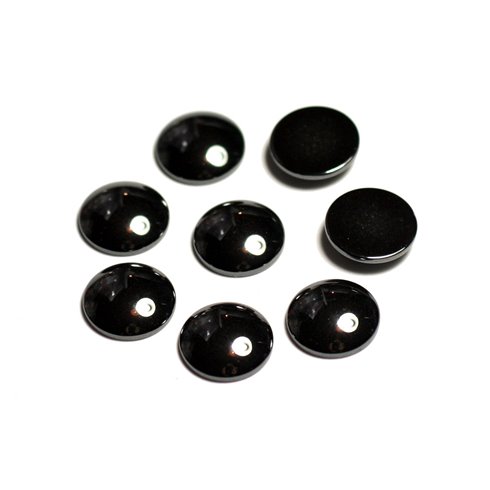 50pc - Cabochons Pierre - Hematite Rond 10mm - 8741140015180