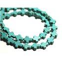 20pc - Perles Pierre Turquoise Synthèse reconstituée Croix 10x8mm Bleu Turquoise - 8741140015210 