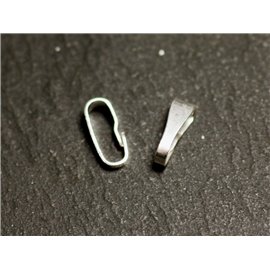 2pc - Clip bails Sterling silver stamped 8x3.5x2.5mm - 8741140015135 