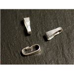 10pc - Bélières Clip Argent 925 massif poinçonné 8x3.5x2.5mm - 8741140015166 