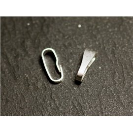 20pz - Fermagli in argento sterling con marchio di garanzia 8x3,5x2,5mm - 8741140015142 