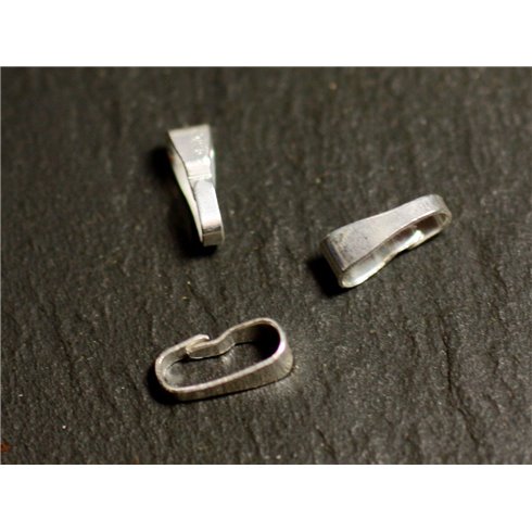 100pc - Bélières Clip Argent 925 massif poinçonné 8x3.5x2.5mm - 8741140015159