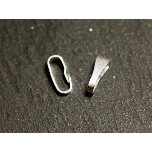 50pc - Bélières Clip Argent 925 massif poinçonné 8x3.5x2.5mm - 8741140015173 