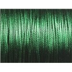 5 Mètres - Fil Cordon Coton Ciré enduit 1mm Vert Empire - 8741140014824 