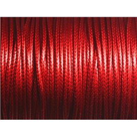 5 meter - Gecoat gewaxt katoenen koord 1.5 mm Bright bright red - 8741140014893 