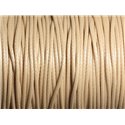 5 mètres - Cordon coton ciré enduit 1.5mm Beige clair ivoire crème - 8741140014916 