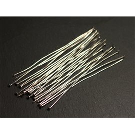 100pc env - Findings Rods Nails Silver Plated 70mm Flat head - 8741140015081 