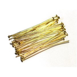 100pc approx - Findings Rods Nails Gold Metal 35mm Flat head - 8741140015067 