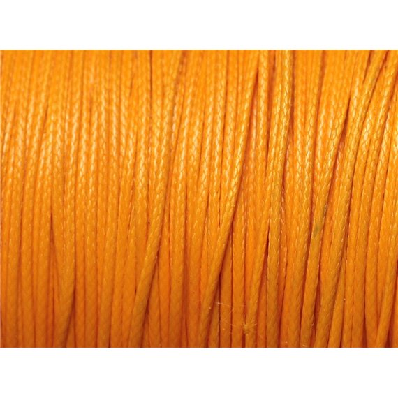 5 Mètres - Fil Corde Cordon Coton Ciré 1mm Jaune Orange Safran - 8741140014800