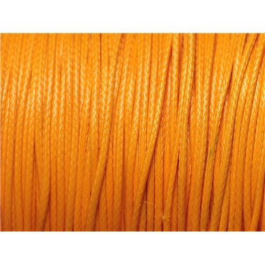 5 Mètres - Fil Corde Cordon Coton Ciré 1mm Jaune Orange Safran - 8741140014800