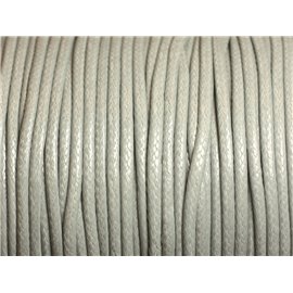 5 metri - Cordino in cotone cerato rivestito Rotondo 1,5 mm Grigio chiaro perla - 8741140014862 