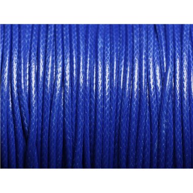 5 mètres - Cordon coton ciré enduit Rond 1.5mm Bleu Roi - 8741140014886 