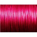 5 mètres - Cordon coton ciré enduit Rond 1.5mm Rose Fuchsia Magenta - 8741140014909 