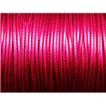 5 mètres - Cordon coton ciré enduit Rond 1.5mm Rose Fuchsia Magenta - 8741140014909 