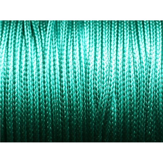 5 Mètres - Cordon de Coton Ciré 1mm Vert Emeraude - 8741140014831 