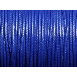 5 Mètres - Fil Corde Cordon Coton Ciré 1mm Bleu Roi - 8741140014848