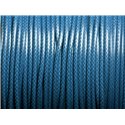 5 Mètres - Fil Corde Cordon Coton Ciré 1mm Bleu Vert Paon Canard Petrole - 8741140014855