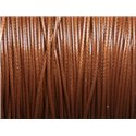 10 mètres - Cordon de Coton Ciré 0.8mm Marron - 8741140014794 