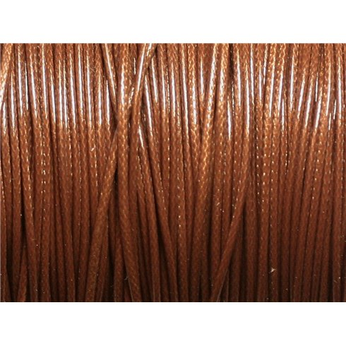 10 mètres - Cordon de Coton Ciré 0.8mm Marron - 8741140014794 