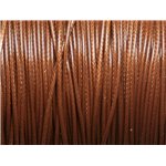 10 mètres - Cordon de Coton Ciré 0.8mm Marron - 8741140014794 