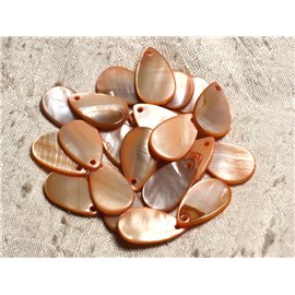 10pz - Pendenti con ciondoli di perle Gocce di madreperla 19mm Arancio chiaro - 4558550006837 