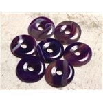 1pc - Pendentif Pierre semi précieuse - Agate Violette Donut 30mm - 4558550007797 