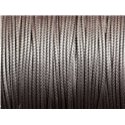 5 Mètres - Fil Corde Cordon Coton Ciré 1mm Gris souris anthracite - 4558550101662