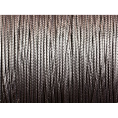 5 Mètres - Fil Corde Cordon Coton Ciré 1mm Gris souris anthracite - 4558550101662