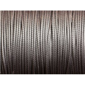 5 metros - Cable de alambre Cordón de algodón encerado 1mm Gris Antracita Ratón - 4558550101662