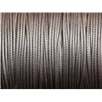 5 Mètres - Fil Corde Cordon Coton Ciré 1mm Gris souris anthracite - 4558550101662