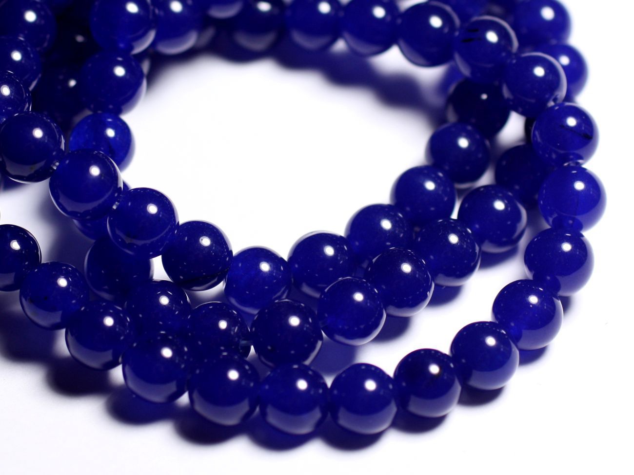 10pc - Perles de Pierre - Jade Boules 8mm Bleu Nuit - 4558550093080 