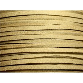 5 meter - Suede Lanyard Koord 3x1.5 mm Beige Ecru 4558550002044 