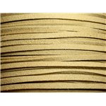 5 mètres - Cordon Lanière Suédine 3x1.5mm Beige Ecru   4558550002044 