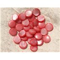 20pc - Perles Nacre Palets 8-10mm Rose Corail Pêche   4558550007674 