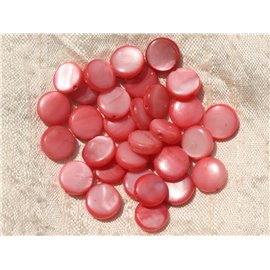 20 stuks - Parelmoer Parels Paletten 8-10mm Roze Koraal Perzik 4558550007674 