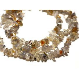 150 pz circa - Perline di pietra - Chips Rocailles di agata grigia naturale 4-10 mm - 8741140014381 