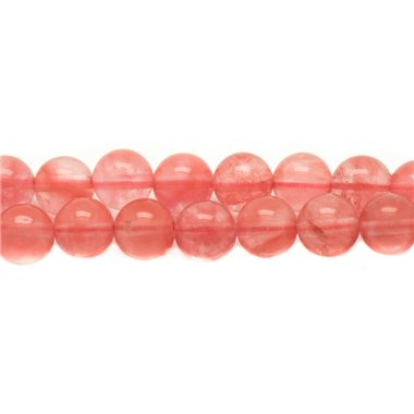 6pc - Perles de Pierre - Quartz Cerise Boules 12mm   4558550001351 