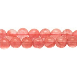 6pc - Perles de Pierre - Quartz Cerise Boules 12mm   4558550001351 