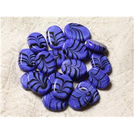 6pc - Cuentas de vidrio ovaladas 18x13mm Royal Blue - 4558550005120 