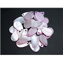 10pc - Perles Breloques Pendentifs Nacre - Gouttes 19mm Rose clair pastel - 4558550004925 